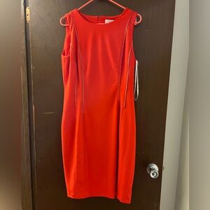 Red Calvin Klein dress